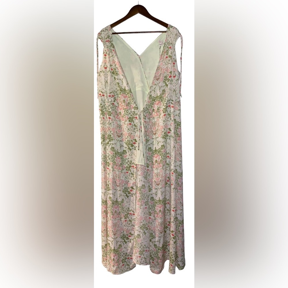 NEW‎ Eva Mendes Allegra Floral Maxi Dress Wrap Greek Goddess Resortwear Women L
